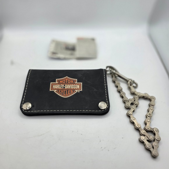 Harley-Davidson Other - Harley Davidson Littlearth Recycled Rubber Chain Wallet Black Biker Bar Shield